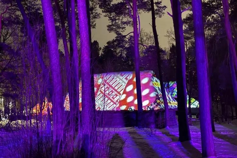 Rīga ziemā - Gaismas taka Brīvdabas muzejā "Pasaule. Meteņi"