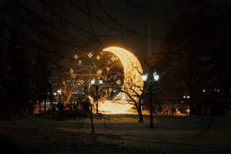 Riga in winter - Light trails