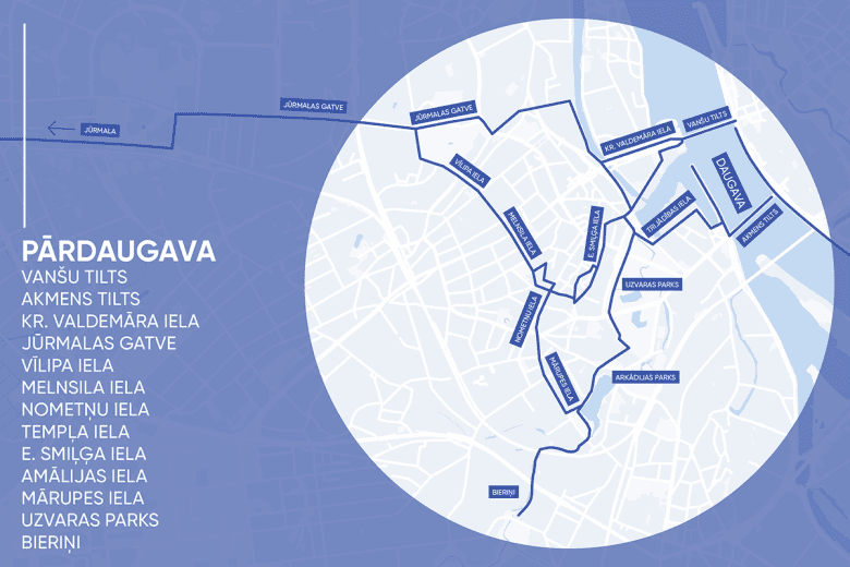 Riga by bicycle - Pārdaugava cycling route