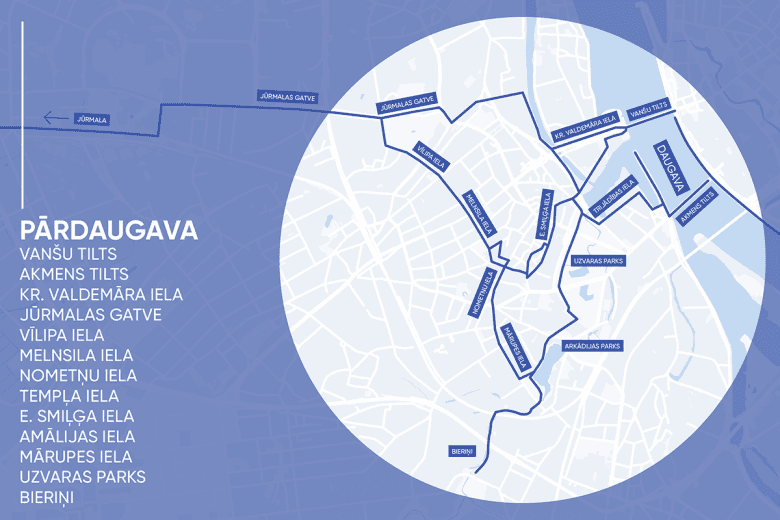 Rygoje su dviračiu - Dviračių maršrutas Pardaugavoje