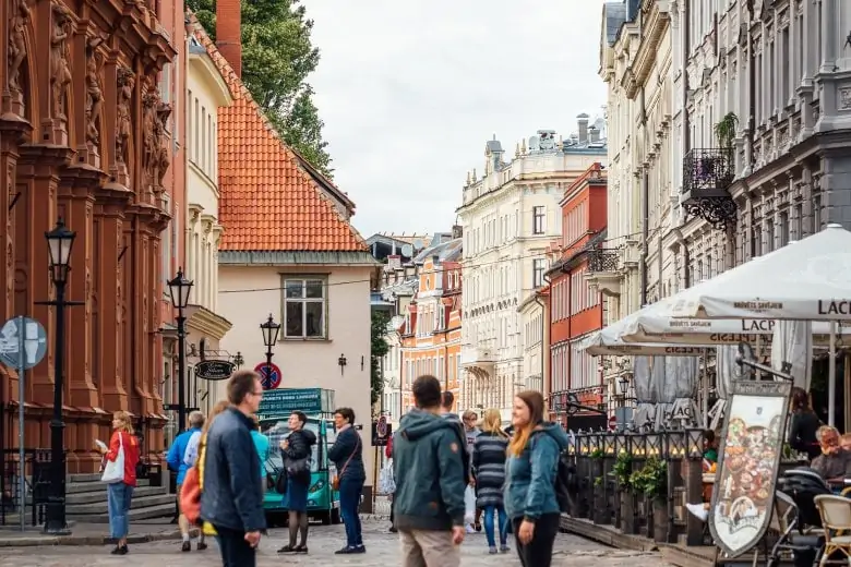 A street in the Old Town of Riga, Latvia