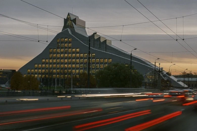 Facade of the National Library of Latvia. Foto: Indriķis Stūrmanis