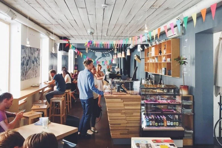 Interior of the Miit cafe in Riga